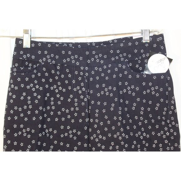 NEW SLIMSATION Golf Walking Shorts Size 6 Midnight Blue Floral Slimming Pull-On - Picture 2 of 4